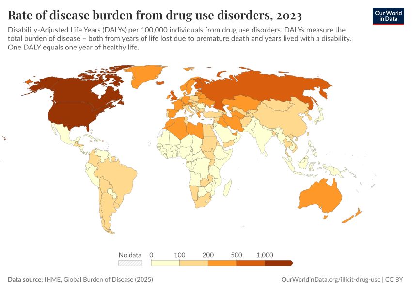 A thumbnail of the "Rate of disease burden from drug use disorders" chart
