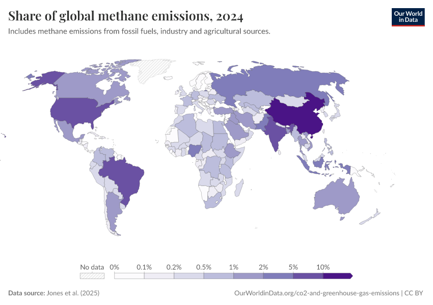 A thumbnail of the "Share of global methane emissions" chart