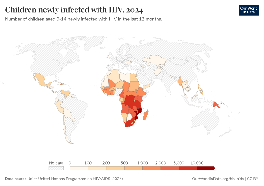 A thumbnail of the "Children newly infected with HIV" chart